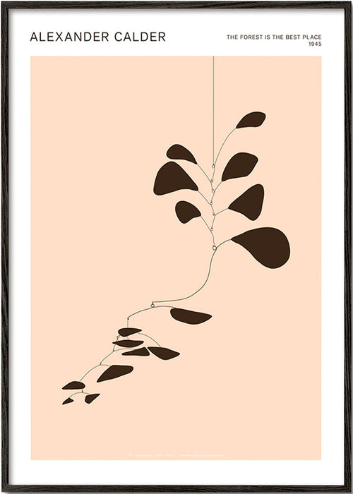 Botanical print Calder mobile of black leaves