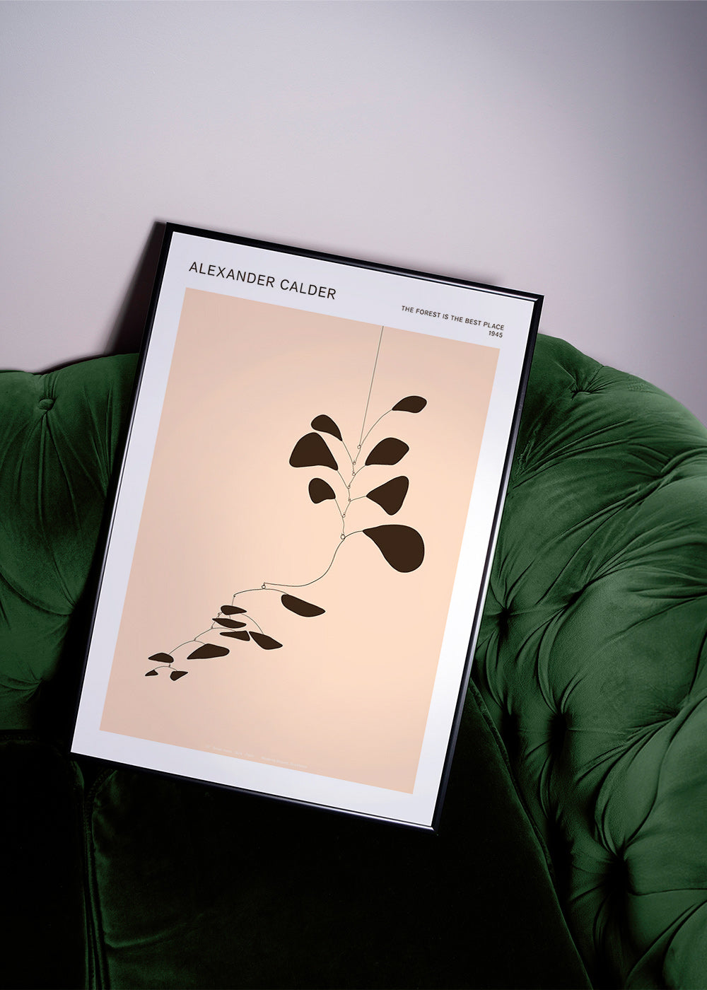Botanical print Calder mobile of black leaves