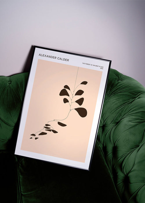 Botanical print Calder mobile of black leaves