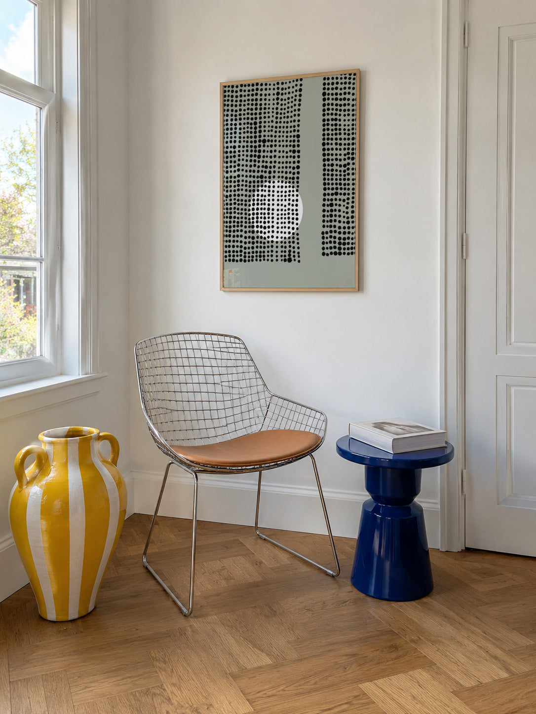 Hidden Moon n° 4 (Behind The Curtains) - Framed poster in an interior