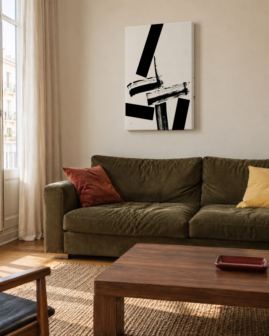 Equilibrium - Unframed canvas in an interior