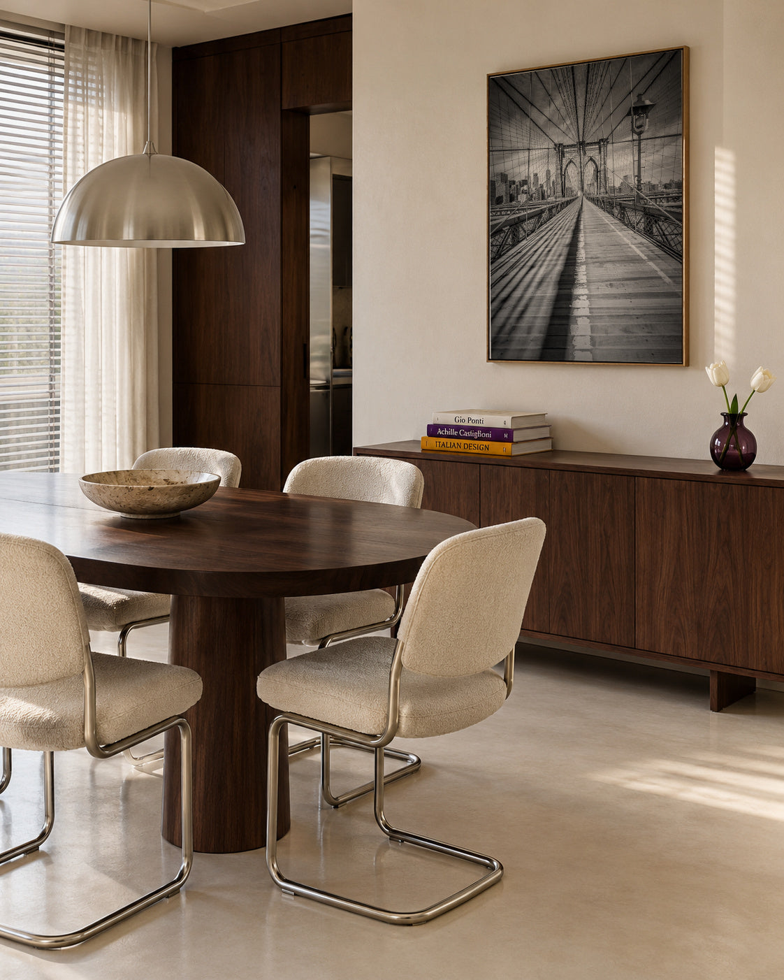 NEW YORK CITY Brooklyn Bridge - Framed canvas in an interior