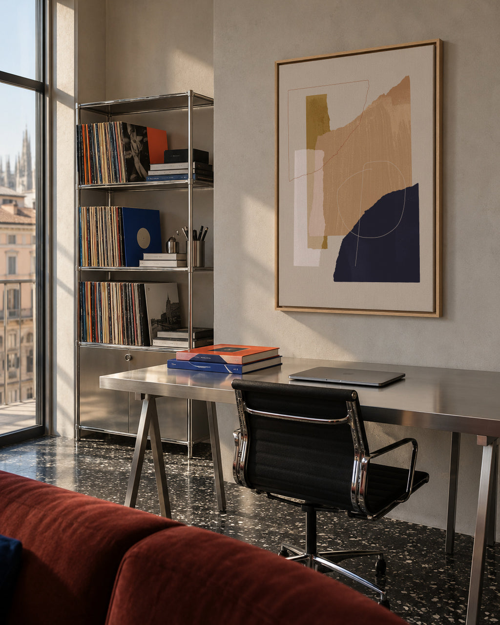 Pieces 17 - Framed canvas in an interior