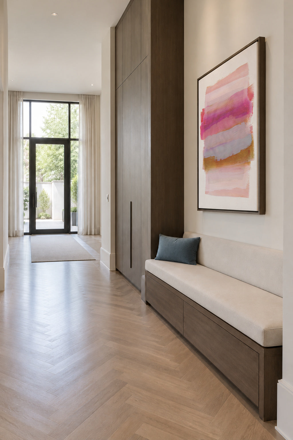Abstract Brush Strokes 45 - Framed canvas in an interior