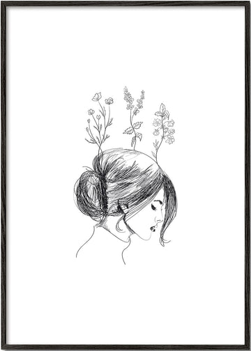 Hand Drawn Flower Girl