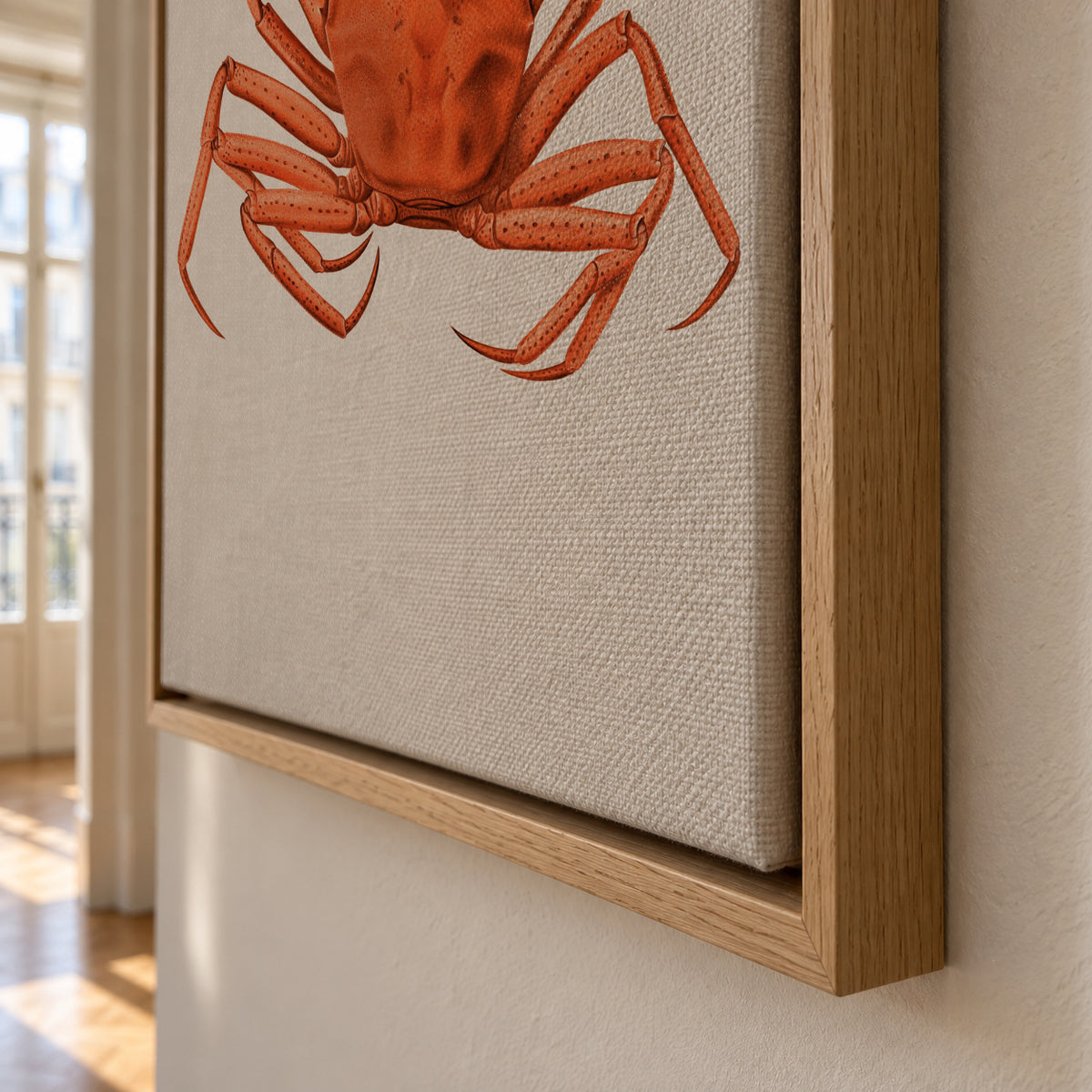 Watercolor Crab - Framed canvas detail