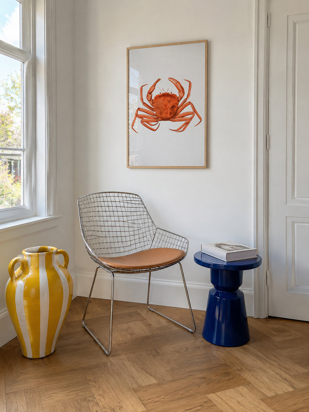 Watercolor Crab - Framed poster in an interior