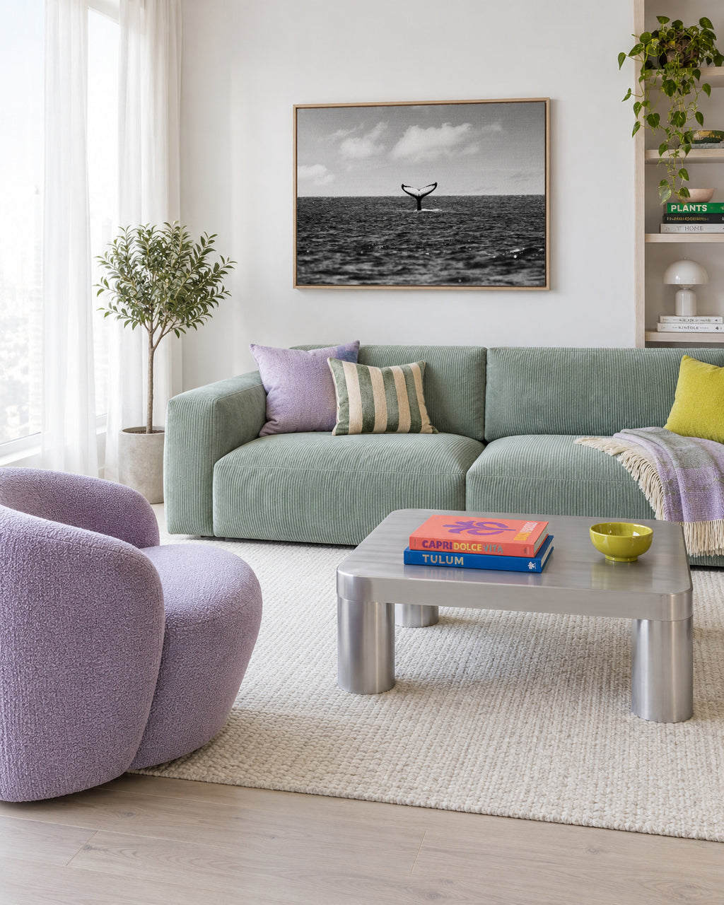 Whale Tail - Framed canvas in an interior