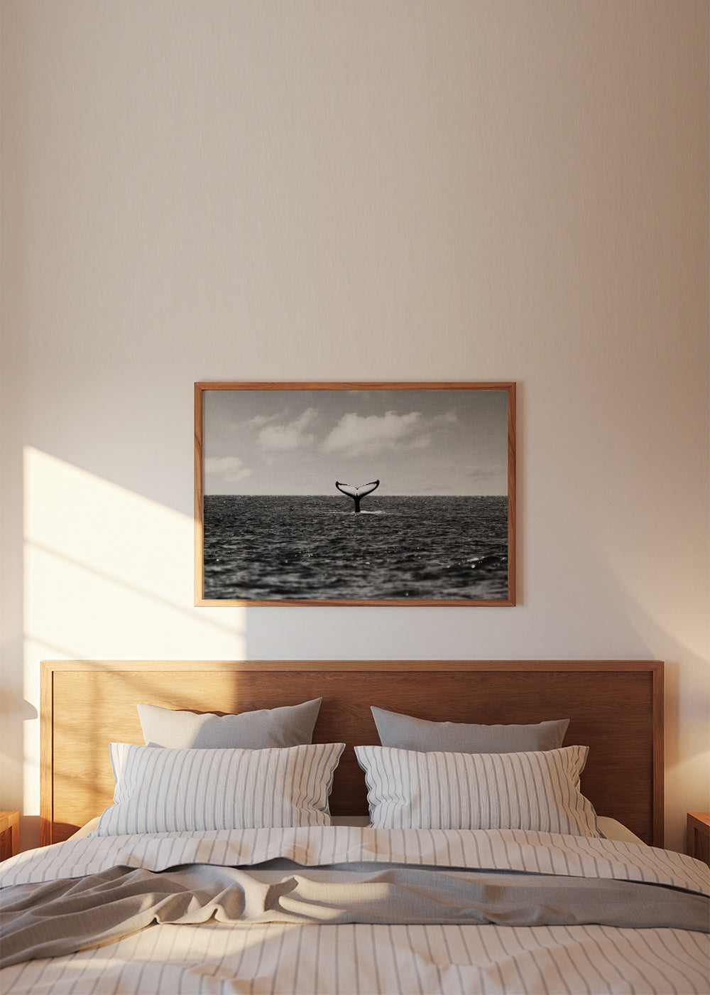 Whale Tail - Framed poster in an interior