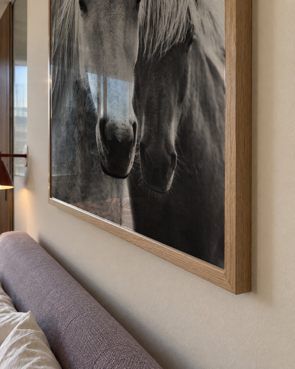 Horses - Black & White 7 - Framed poster detail