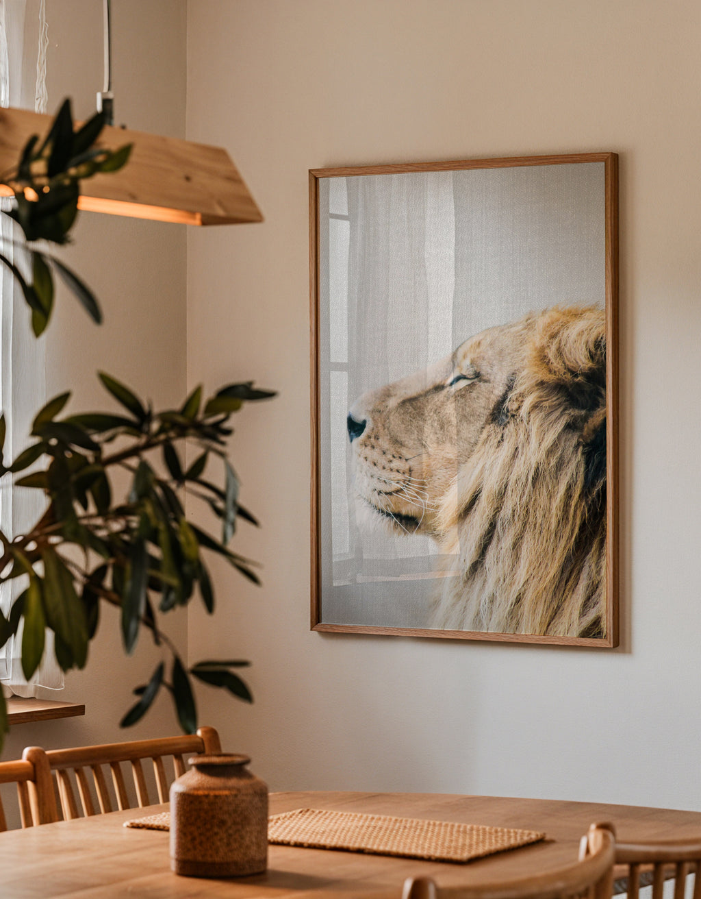 Lion Portrait - Framed poster detail