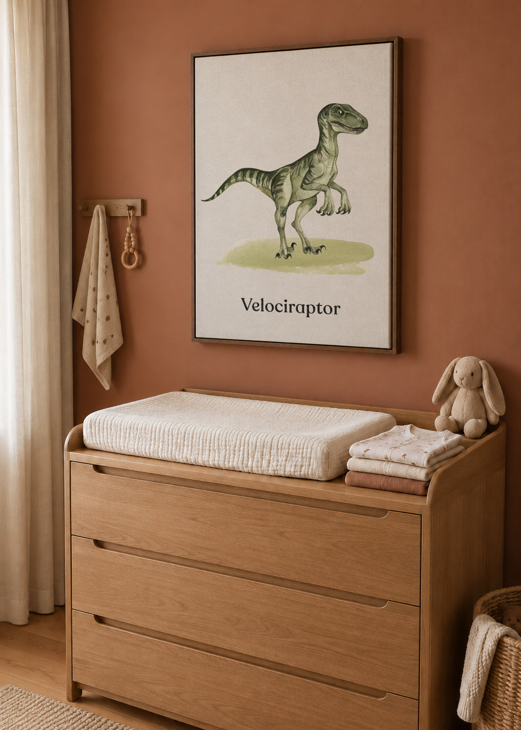 Velociraptor - Framed canvas in an interior