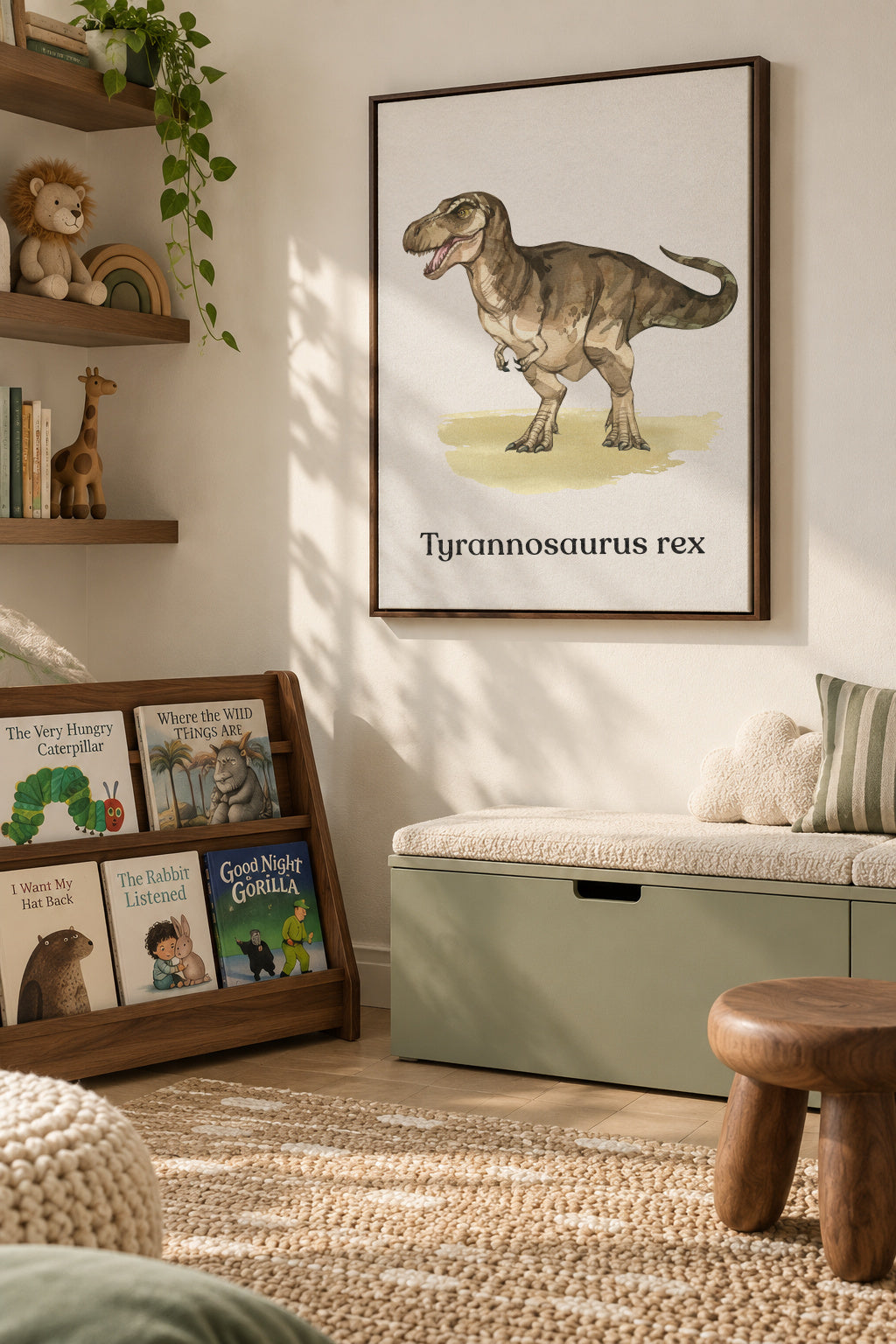 Tyrannosaurus rex - Framed canvas in an interior