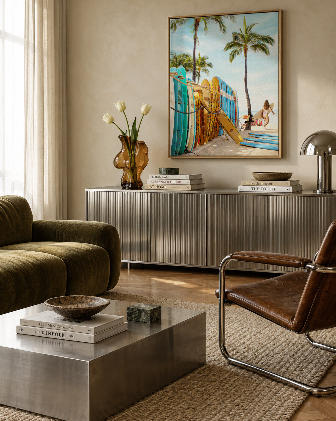 Choose Your Surfboard 2 - Framed canvas in an interior