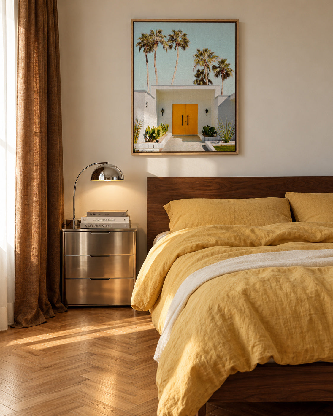 Welcome To Palm Springs - Framed canvas in an interior