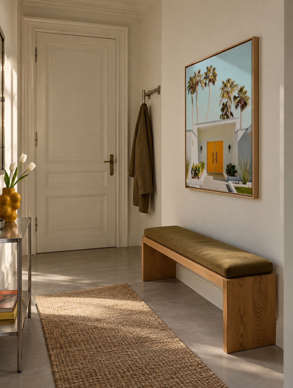 Welcome To Palm Springs - Framed canvas in an interior