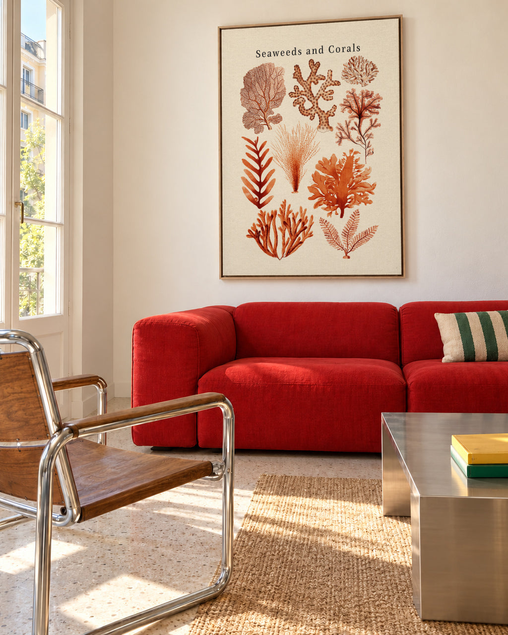 Seaweed & Corals Collection - Framed canvas in an interior