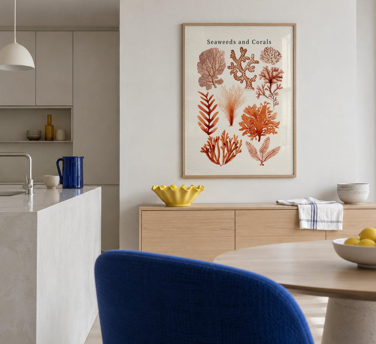 Seaweed & Corals Collection - Framed poster in an interior