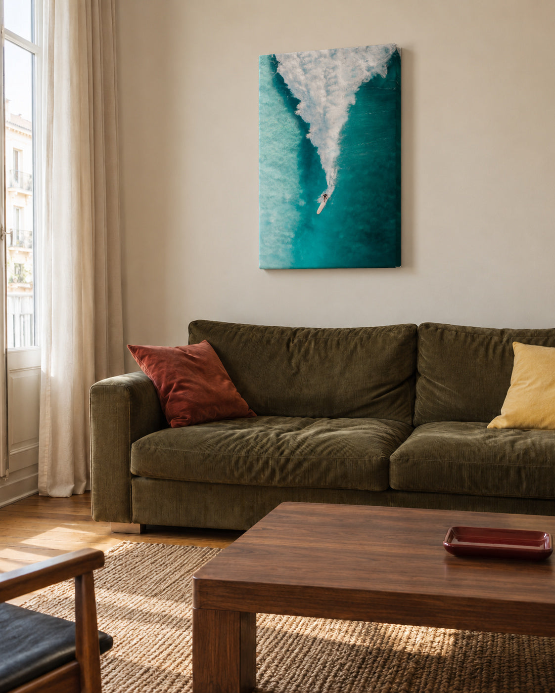 Surf Down - Unframed canvas in an interior