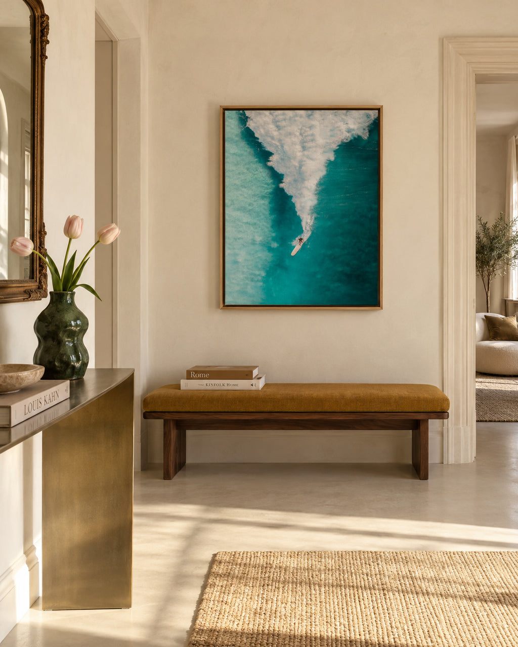 Surf Down - Framed canvas in an interior