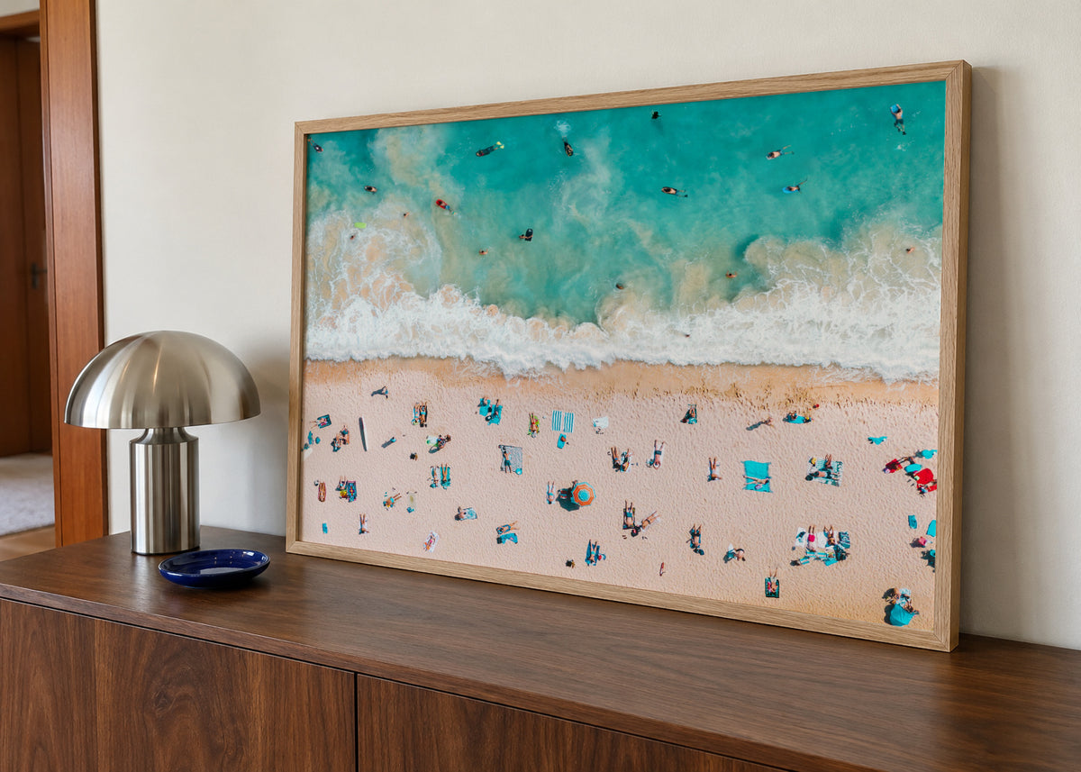 Beach Mood 3 - Framed poster in an interior