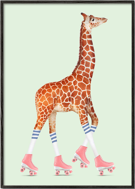 Rollerskating Giraffe