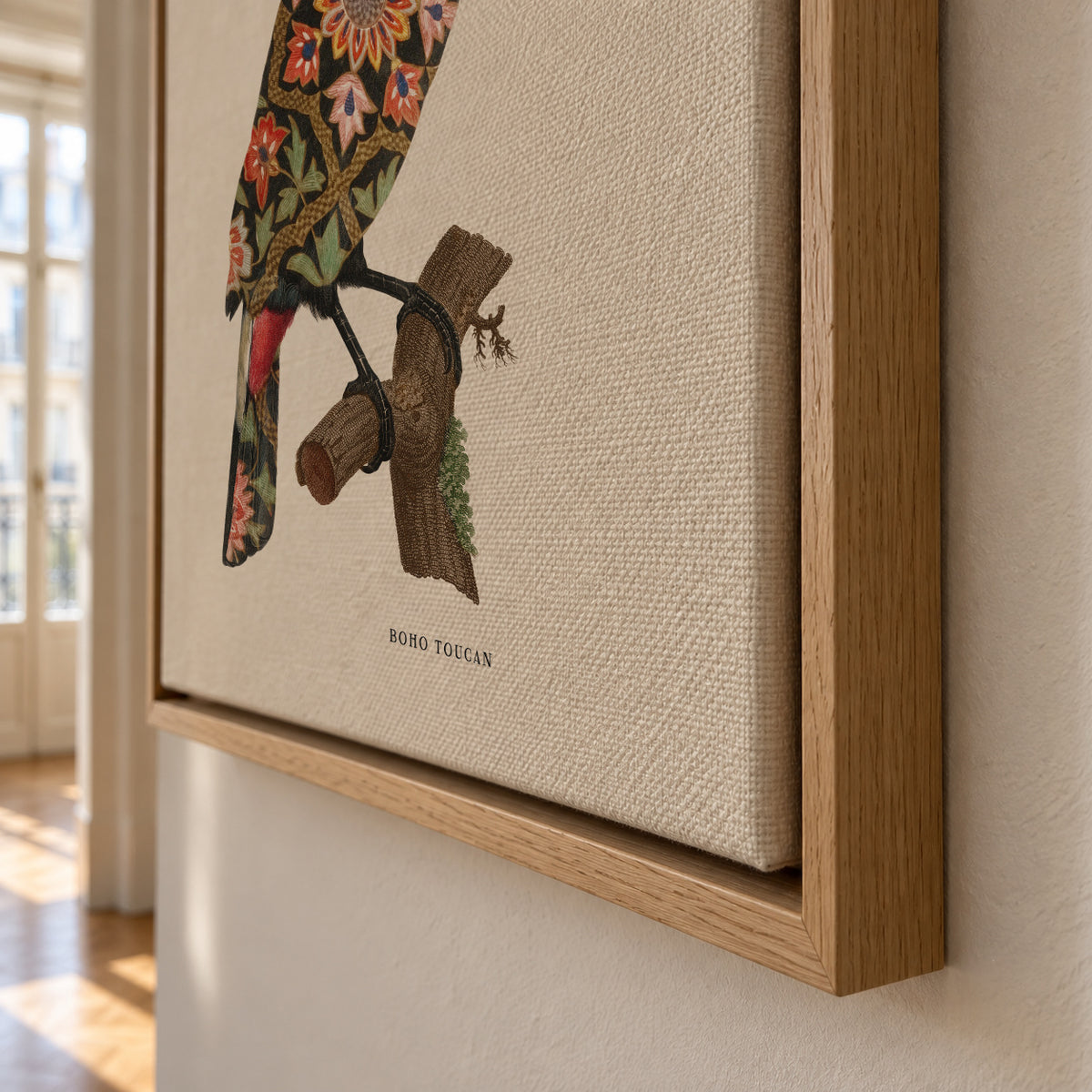 Boho toucan - Framed canvas detail