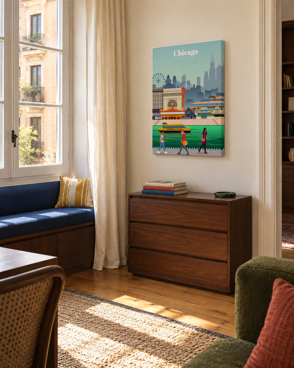 Travel to Chicago - Unframed canvas in an interior
