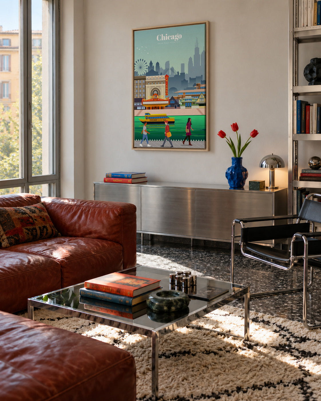 Travel to Chicago - Framed canvas in an interior