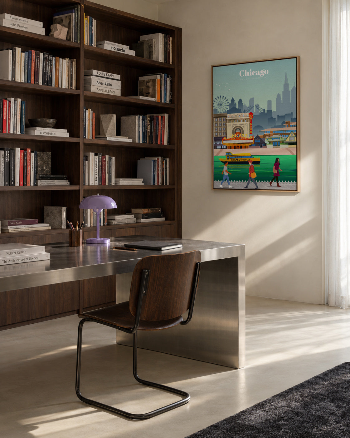 Travel to Chicago - Framed canvas in an interior