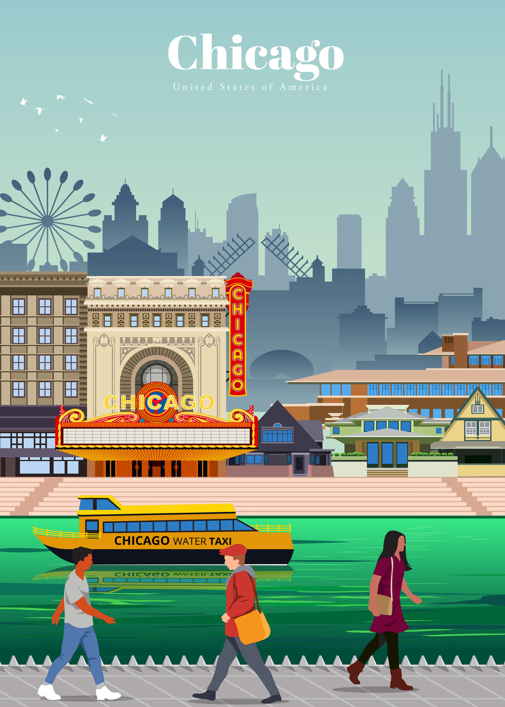 Travel to Chicago - Unframed art print