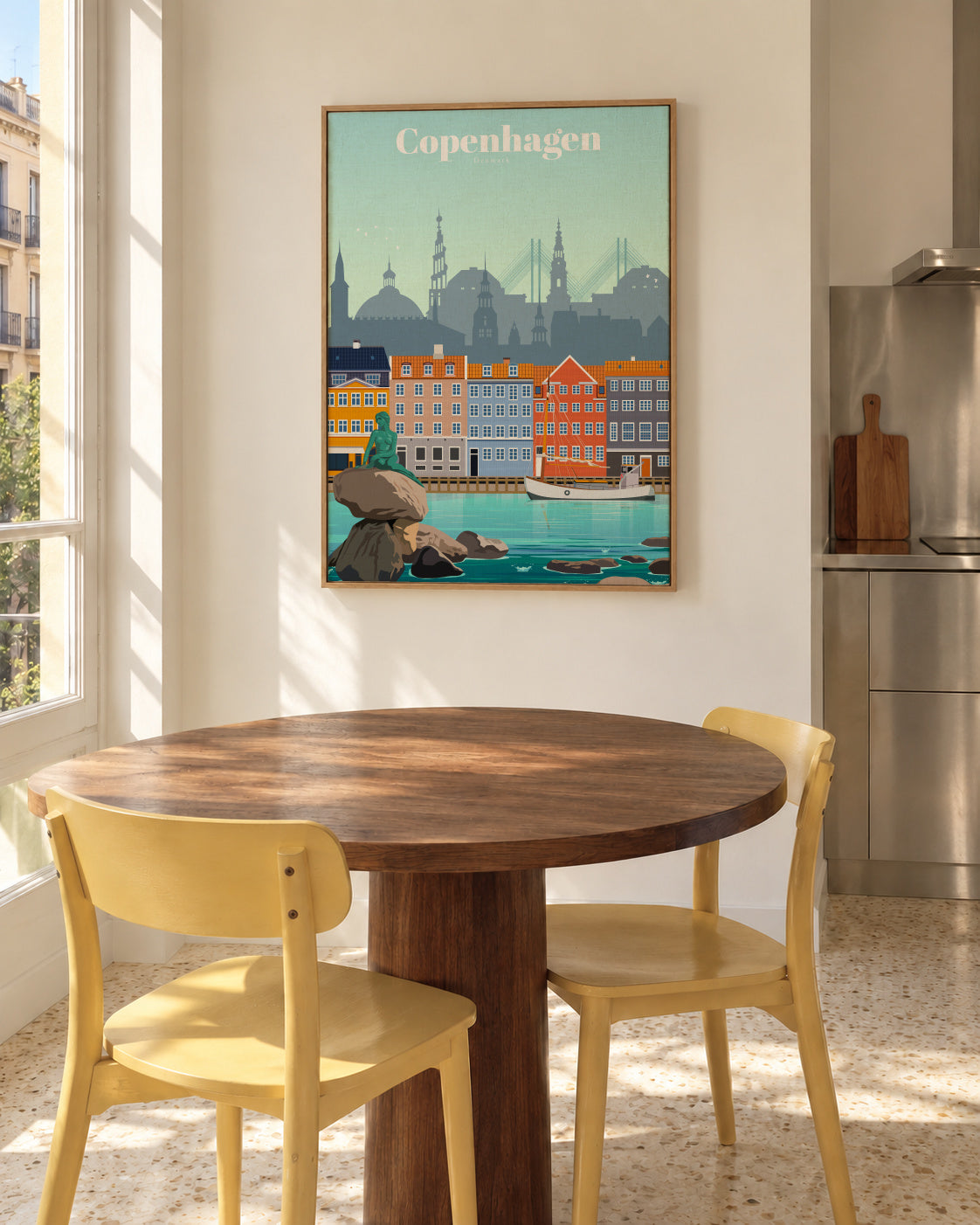 Travel to Kobenhavn - Framed canvas in an interior
