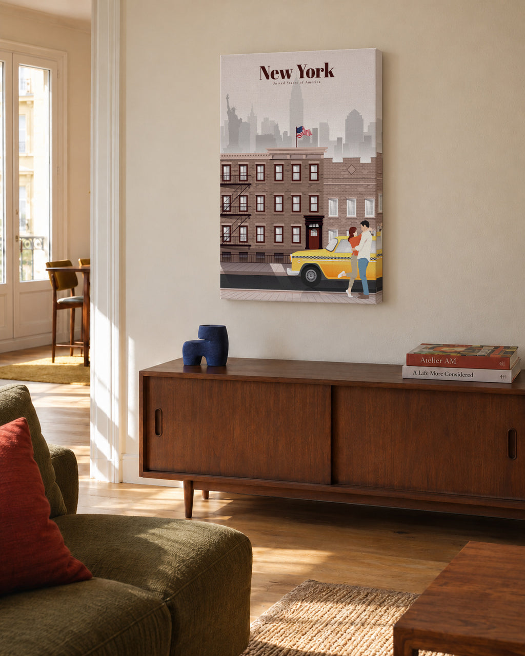 Travel to New York City - Unframed canvas in an interior