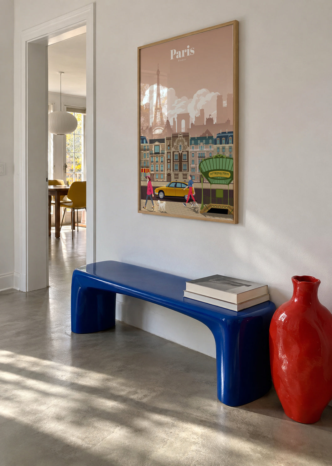 Travel to Paris - Framed poster in an interior