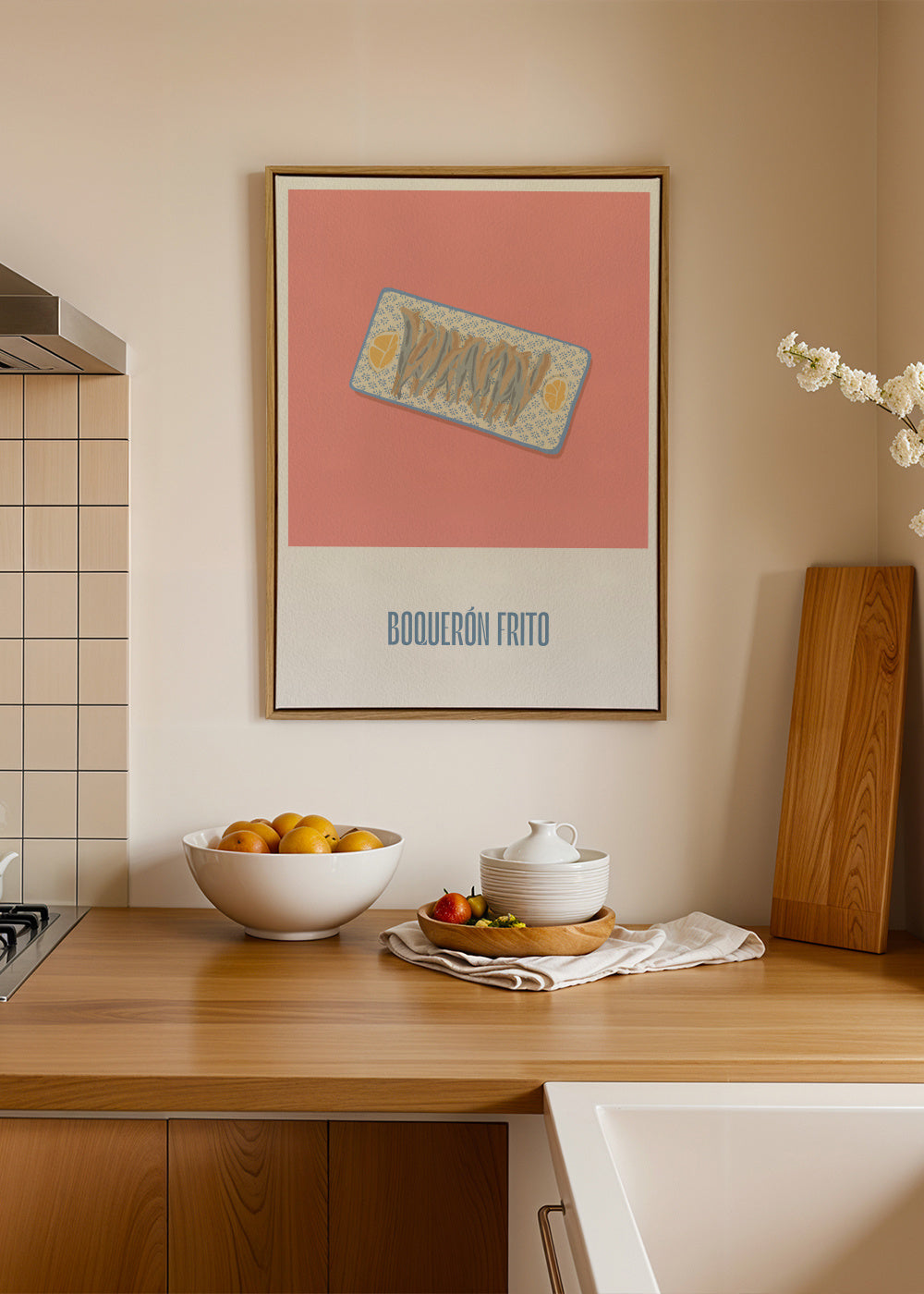 Boquerón frito - Framed canvas in an interior