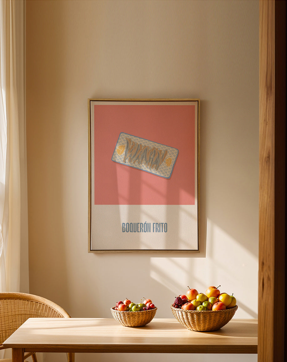 Boquerón frito - Framed canvas in an interior