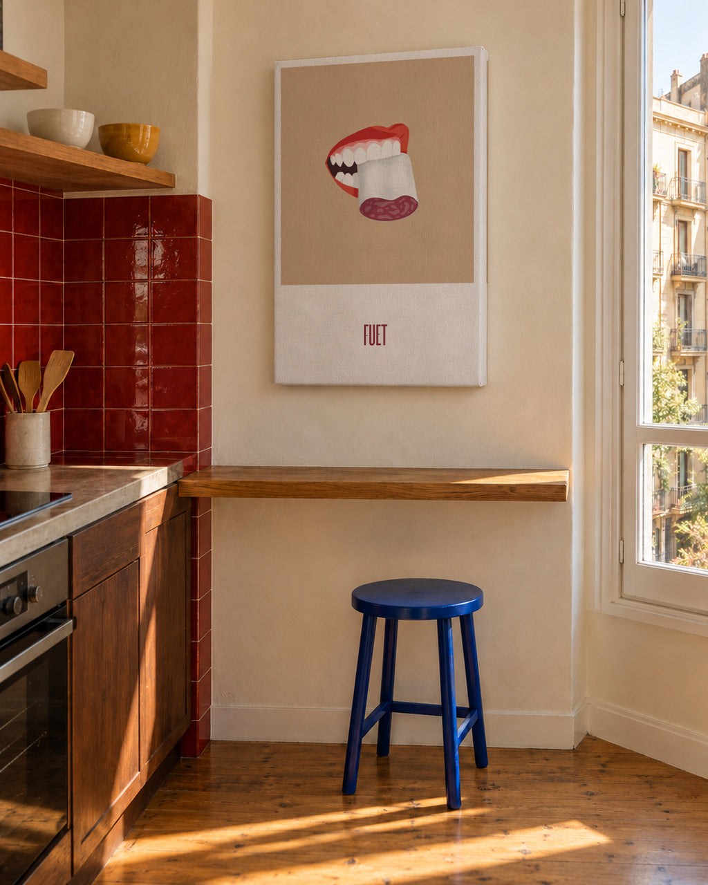Fuet - Unframed canvas in an interior