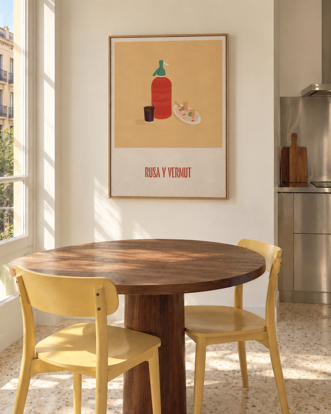 Rusa y vermut - Framed canvas in an interior