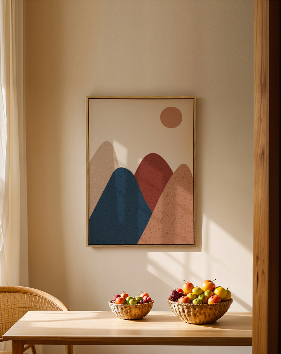 Mountain - Framed canvas in an interior