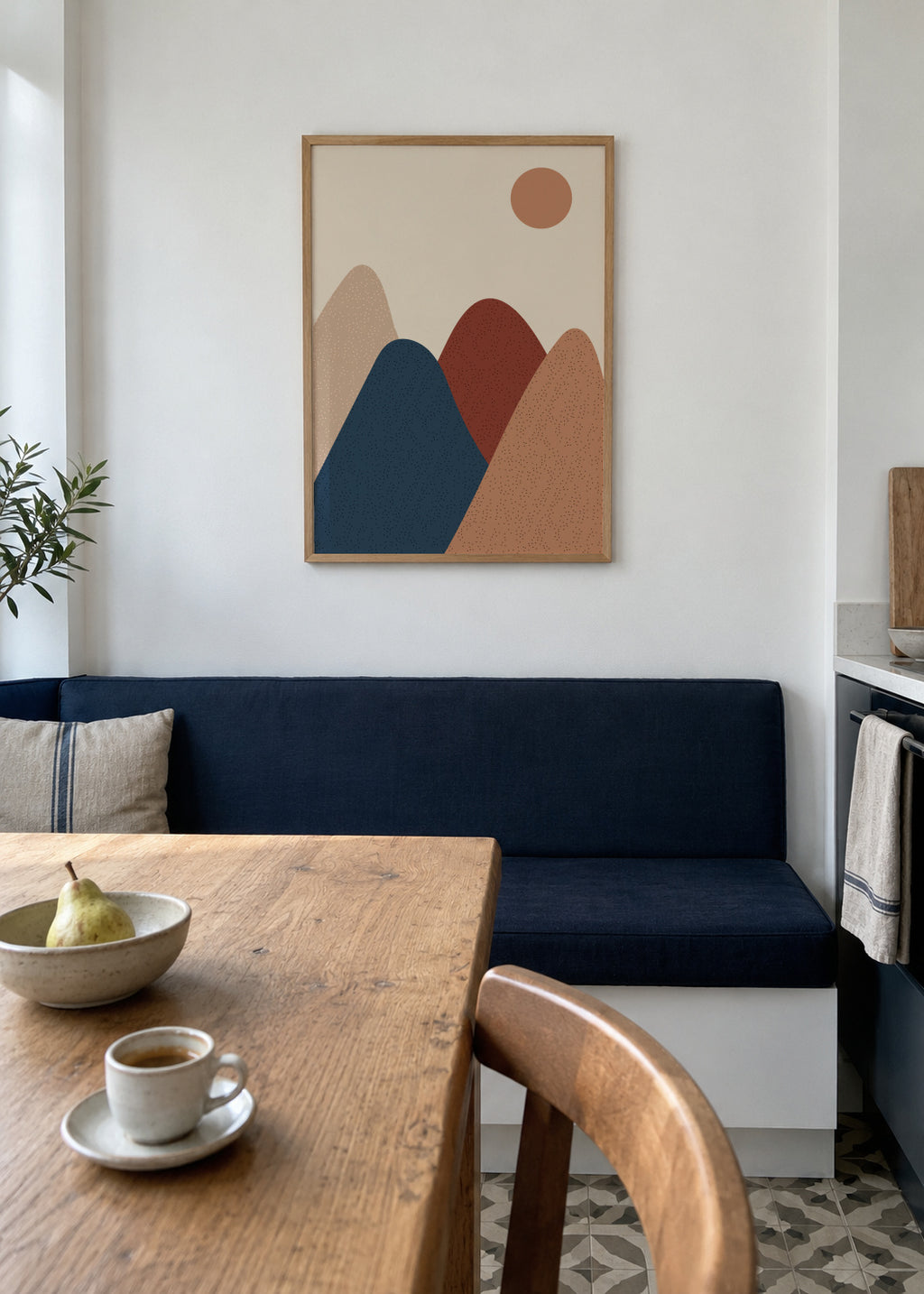 Mountain - Framed poster in an interior
