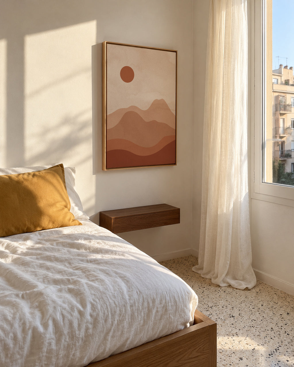 Landscape Sun - Framed canvas in an interior