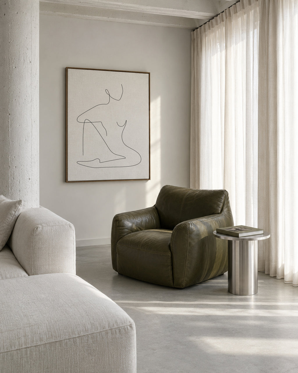 Restful - Framed canvas in an interior