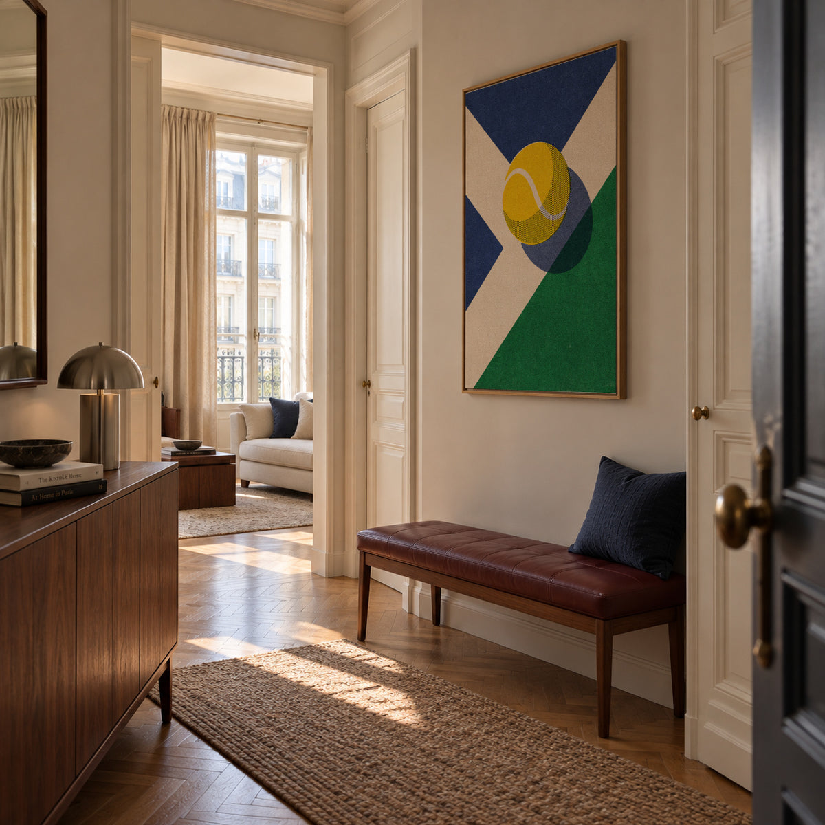 BALLS / Tennis (Hard Court) - Framed canvas in an interior