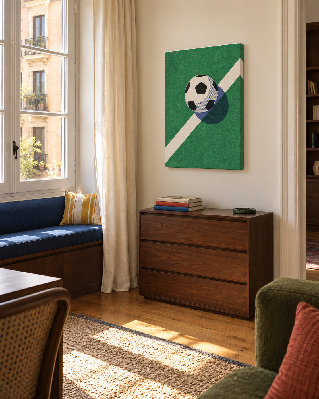 BALLS / Football - Unframed canvas in an interior