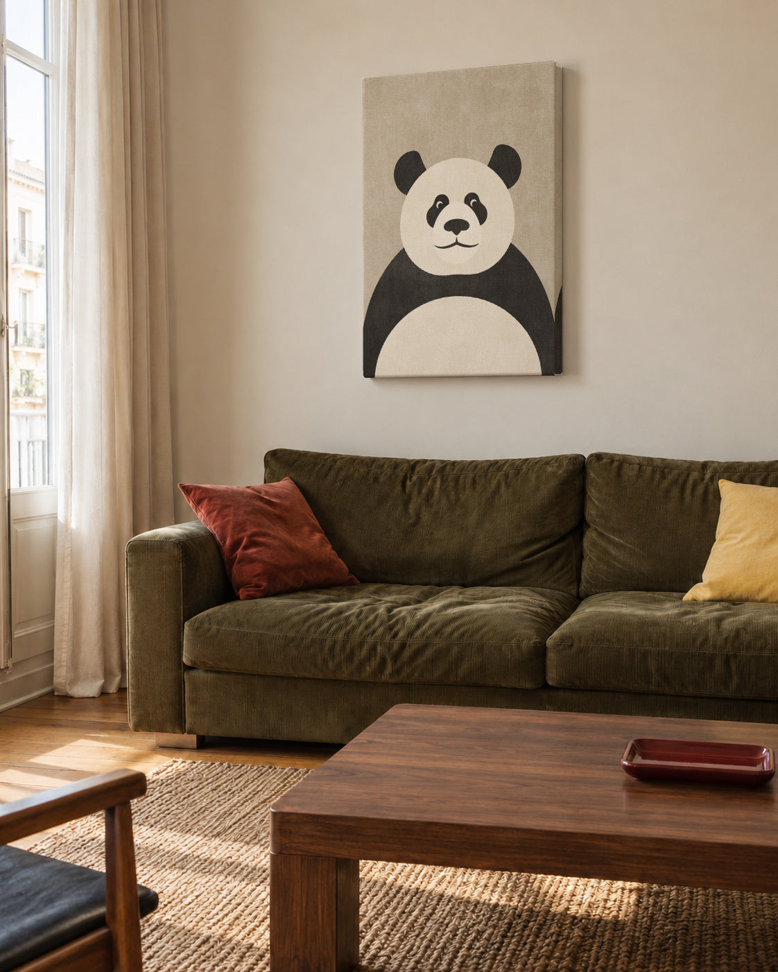 FAUNA / Panda - Unframed canvas in an interior