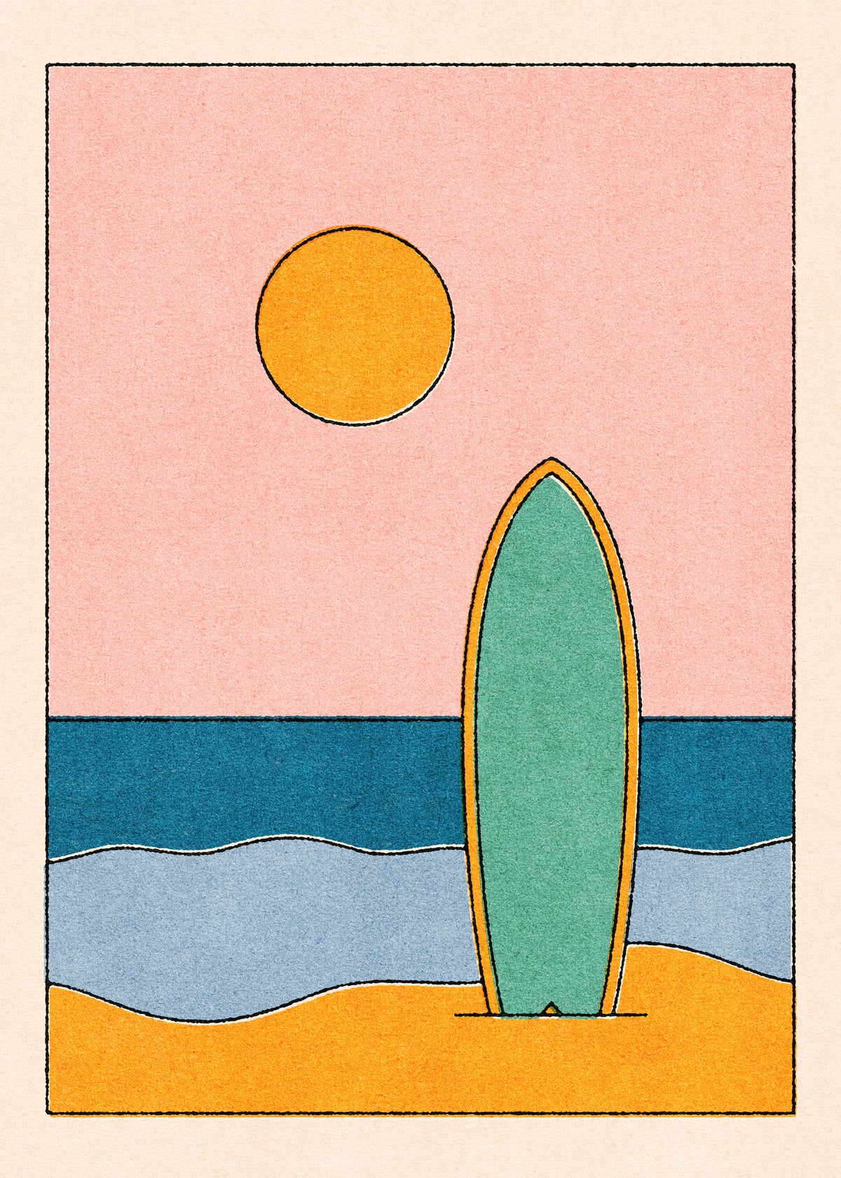 LANDSHAPES / Beach - Riso - Unframed art print