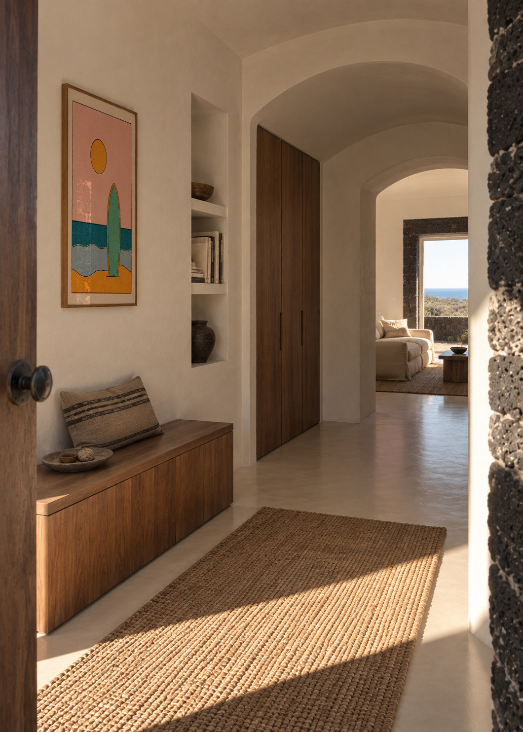LANDSHAPES / Beach - Riso - Framed poster in an interior