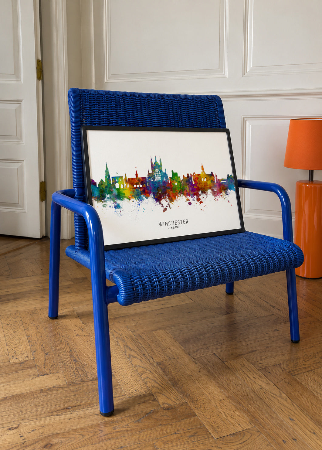 Winchester Skyline multicolor - Framed poster in an interior