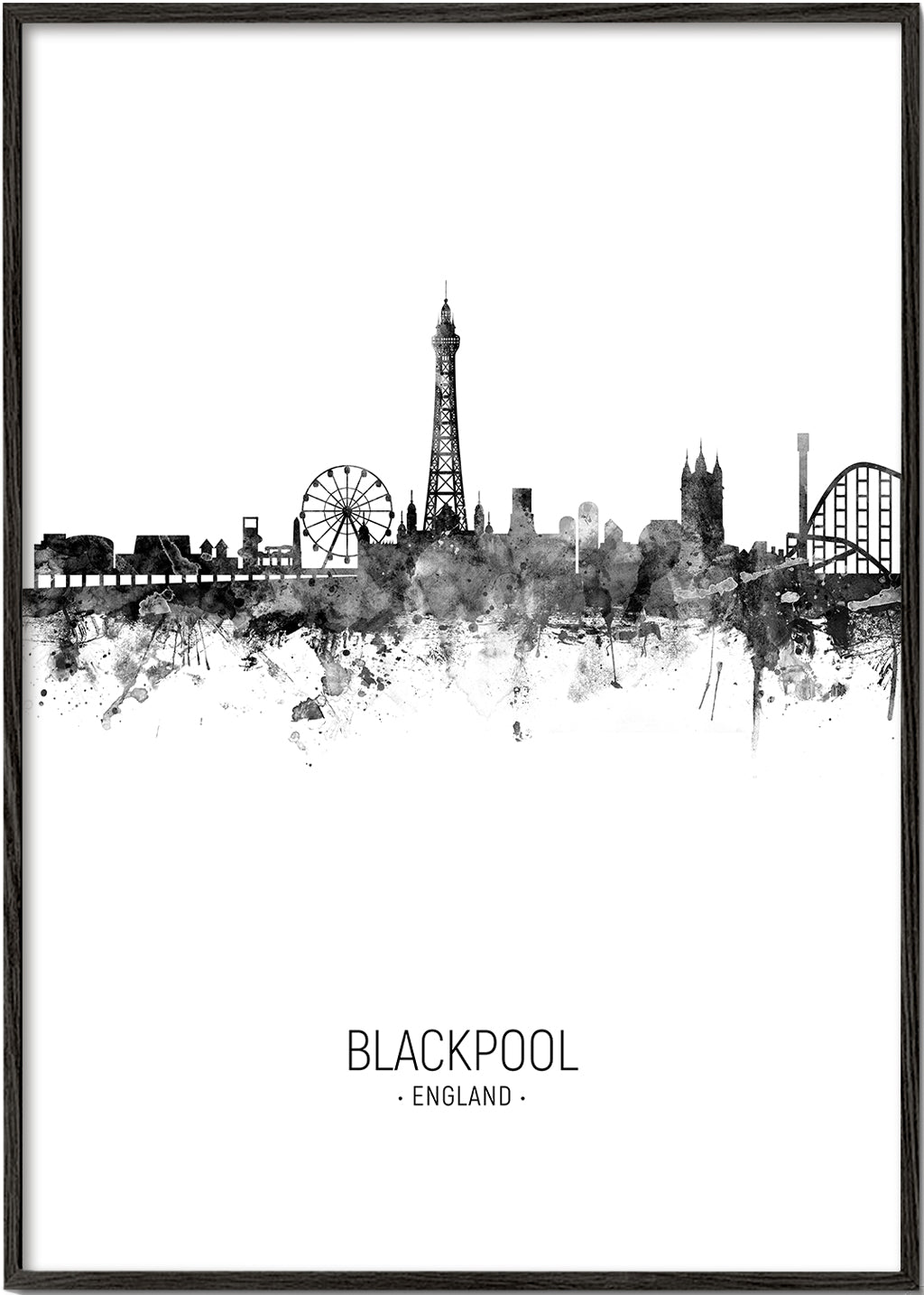 Blackpool Skyline black and white