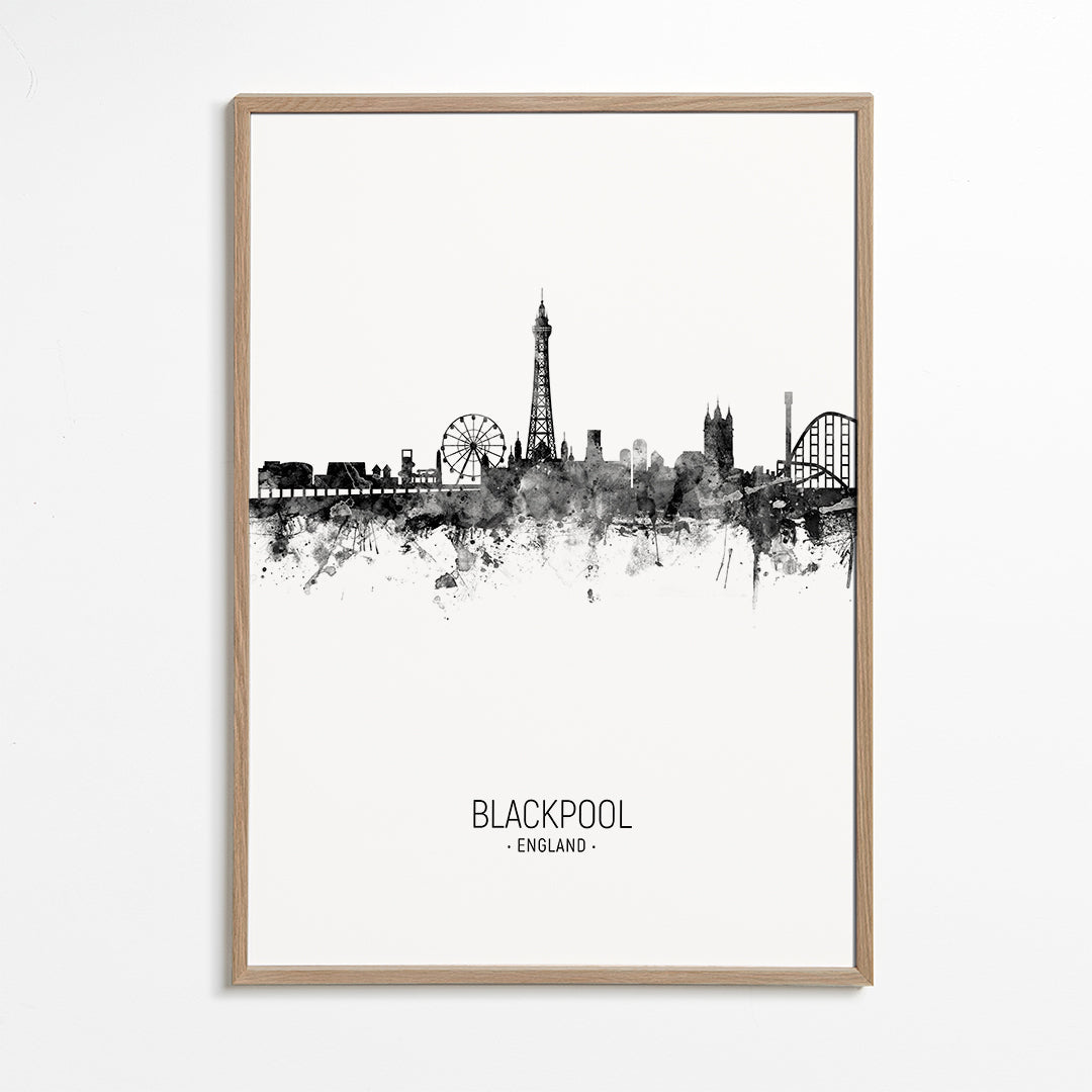 Blackpool Skyline black and white